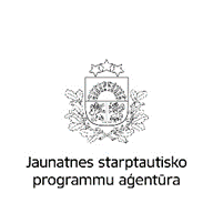 Latvijas valsts ģērbonis un uzraksts: Jaunatnes starptautisko programmu aģentūra
