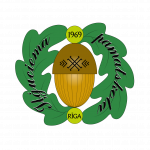 skolas logo - zīle un divas ozollapas